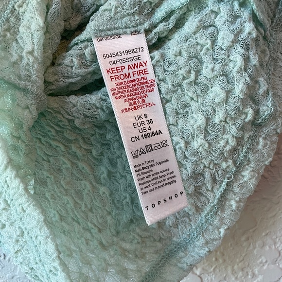 Topshop Sage Textured Puff Sleeve Top NWOT Nordstrom - Picture 7 of 7